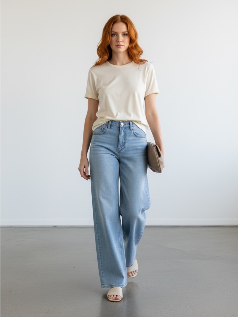 1303 • Light Wash Summer Blend Soft Stretch Wide Leg Jeans